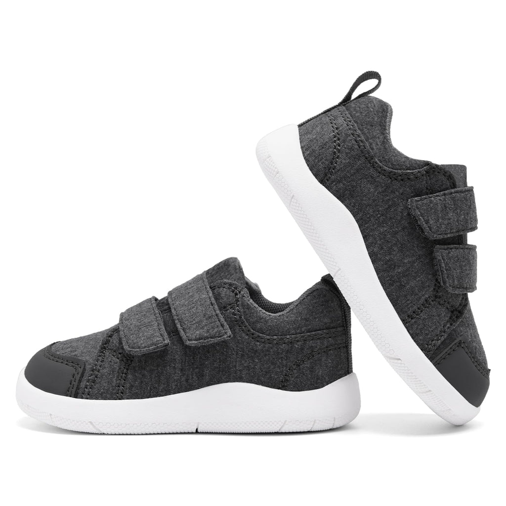 MORENDL Toddler Boy Shoes Baby Wide Toe Box Barefoot Shoes Boys Walking Shoes Non-Slip Minimalist Sneakers Comfort Zero Drop Tennis Outdoor Activities Mix Darkgrey 15-18 Months