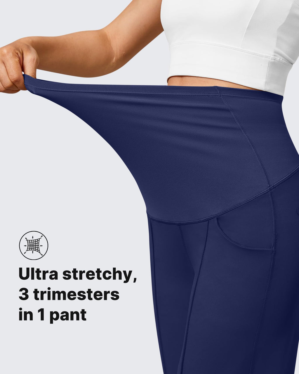 G4Free Maternity Pants with Pockets Pregnancy Pant,Royal Blue,XL,Regular