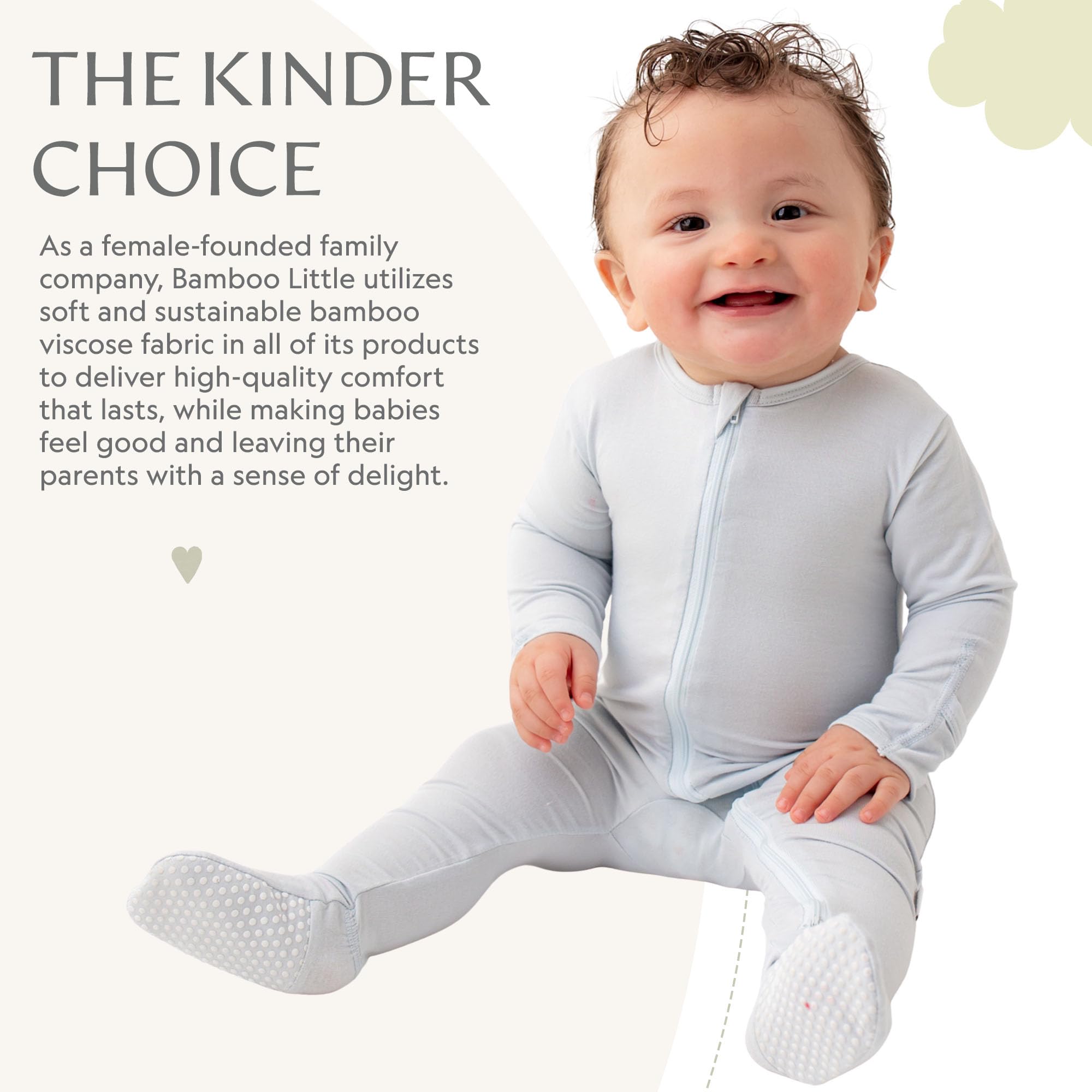 Bamboo Little Soft Baby Footie Pajamas, Baby Clothes, Newborn Sleepers, 95% Viscose and 5% Spandex, Cashmere Blue, 18-24 Months