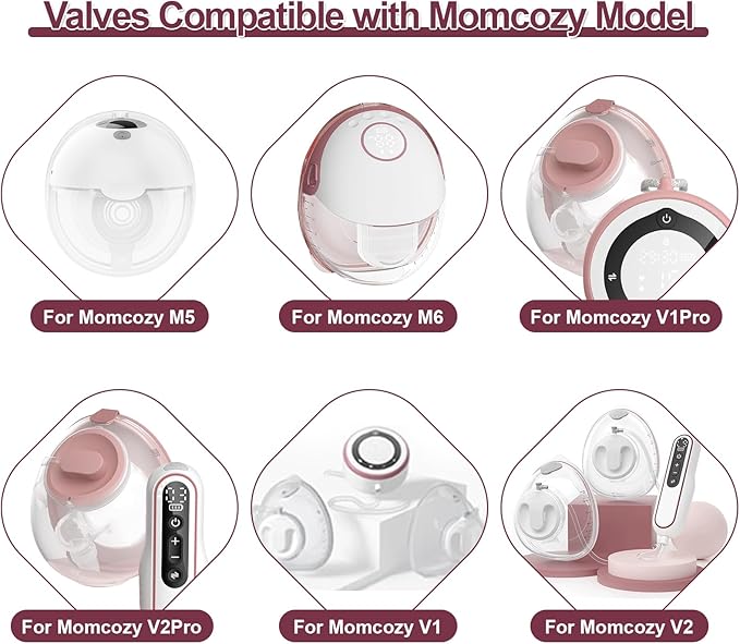 Two Complete Sets Compatible with Momcozy M5 Breast Pump Replacement Parts, 24mm Collection Cup and 15/17/19/21mm 8pcs Flange Size Kit for M5 only, not Other Models
