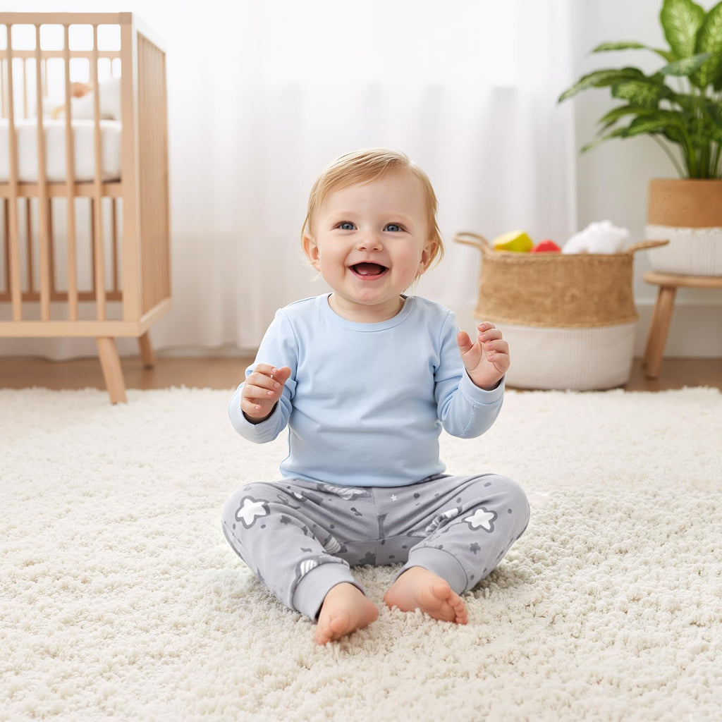 littogoose Baby Jogger Pants with Elastic Cuffs – Stay-On Lightweight Toddler Joggers, Soft & Stretchy Baby Pants, 3-Pack