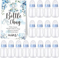 TrelaCo Bottle Chug Baby Shower Game Sign 20 Pcs Baby Bottles Shower Favor Plastic Greenery Flowers Bear Elephant Butterfly Gift Set for Gender Reveal Party(Cute Elephant,Blue)