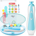 Baby Nail Trimmer Electric, FANSIDI Baby Nail Clippers Safe Baby Nail File Kit with Extra 12 Replacement Pads, Trim Polish Grooming Kit for Newborn Infant Toddler or Adults Toes Fingernails Care, Blue