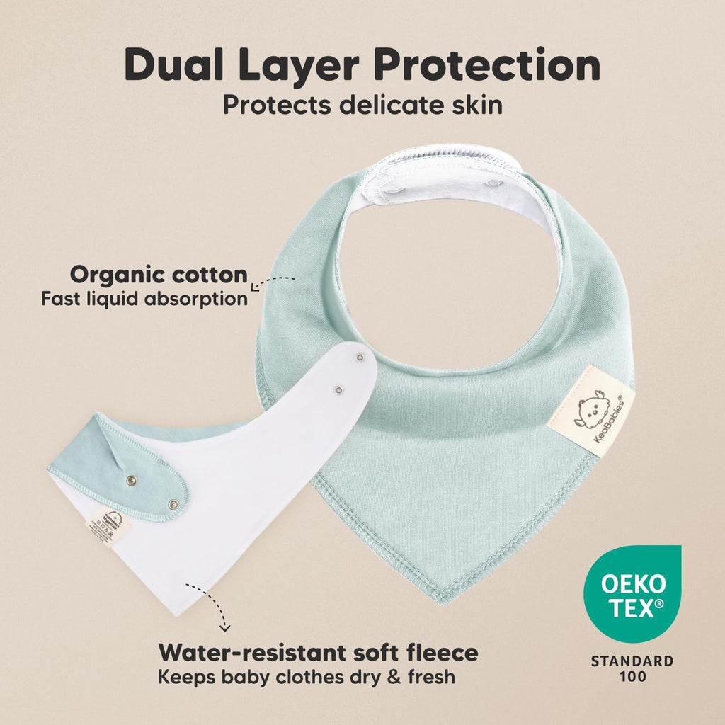 8pk Organic Baby Bandana Bibs for Drooling and Teething (Daybreak)