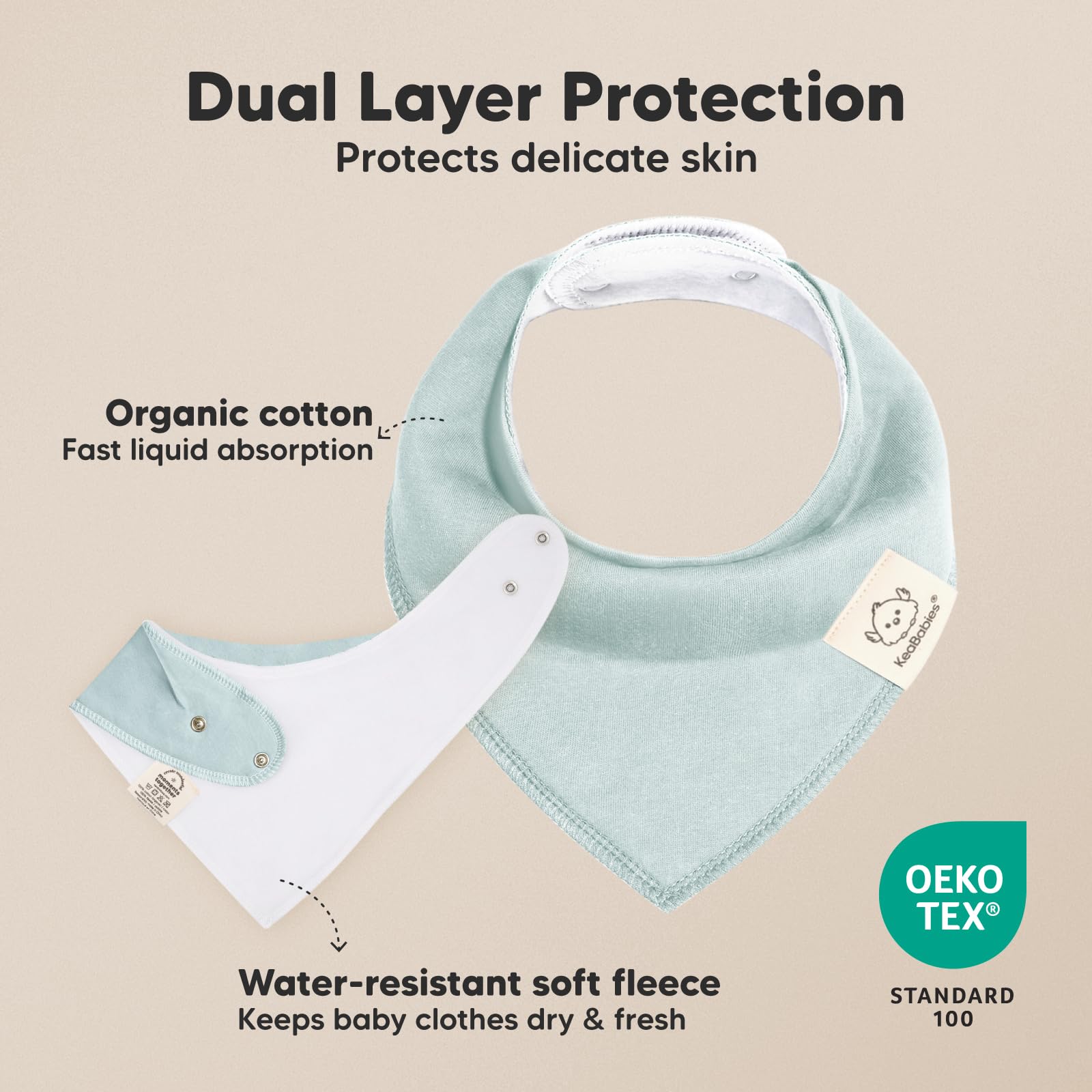 8pk Organic Baby Bandana Bibs for Drooling and Teething (Daybreak)