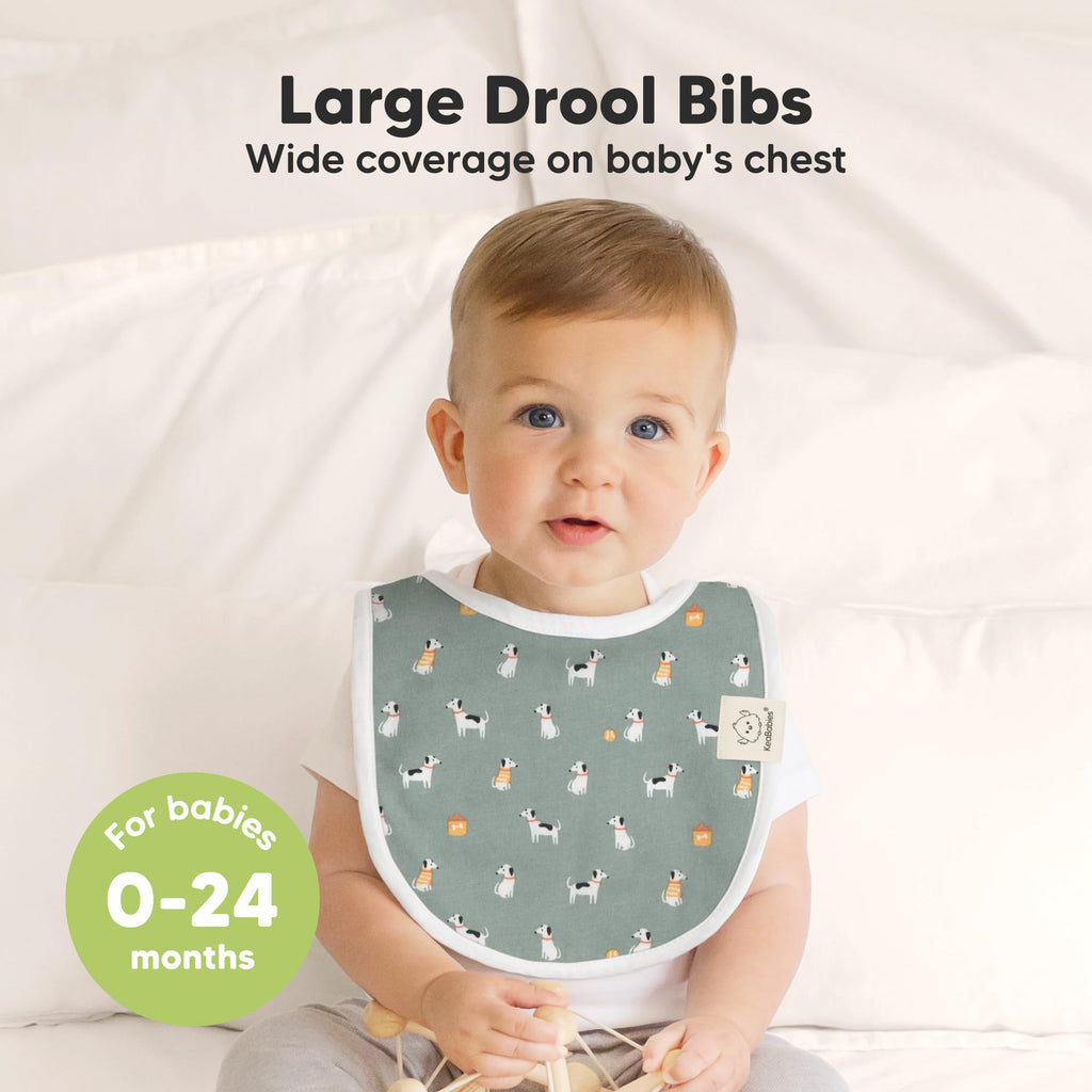 KeaBabies 8-Pack Organic Baby Bibs for Drooling and Teething (Pets & Paws)