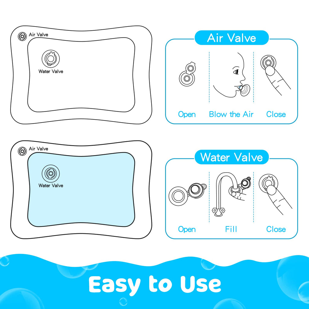 Yeeeasy Tummy Time Water Mat丨Inflatable Tummy Time Water Play Mat for Babies, Infants and Toddlers 3 to 24 Months Promote Development Toys Baby Toys essentials and Gifts