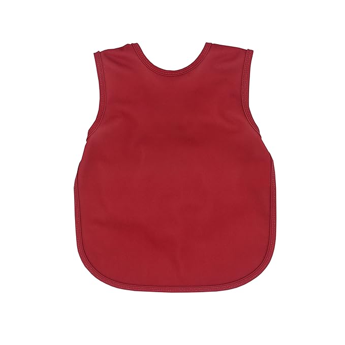 BapronBaby Minimalist Cranberry Bapron - No Neck Tie Safer Bib for Baby & Toddler - Soft Waterproof Stain Resistant - Machine Washable - Sz Baby/Toddler 6m-3T