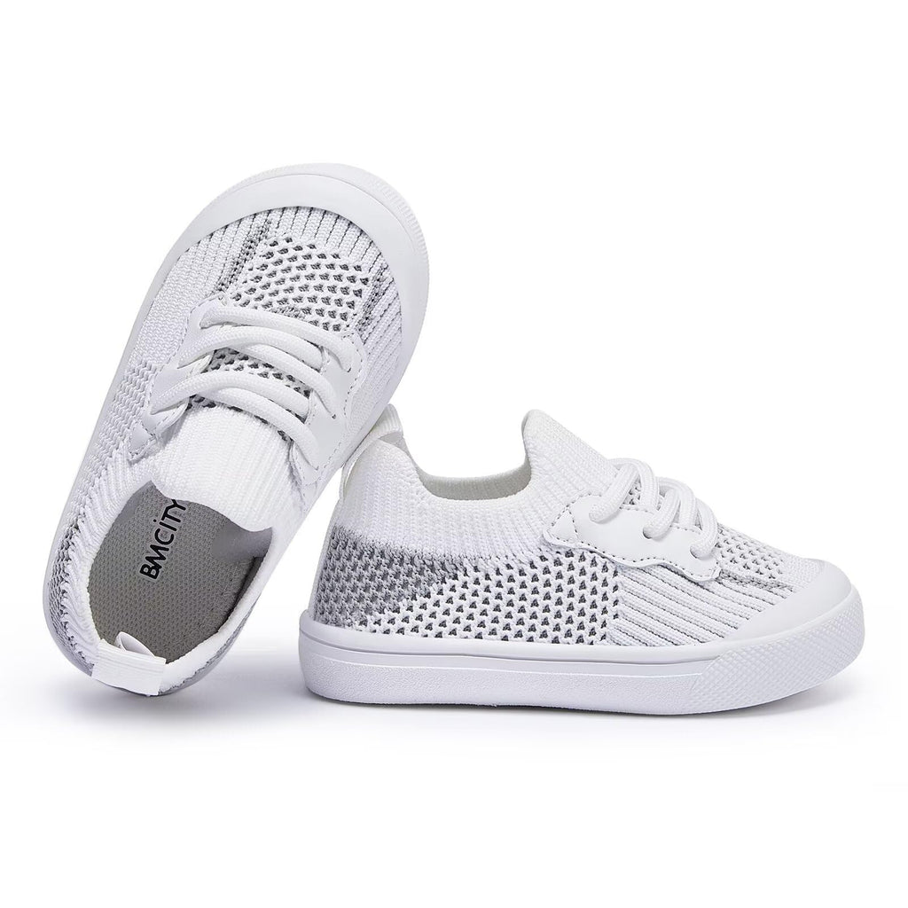 BMCiTYBM Toddler Walking Shoes Baby Boy Girl Barefoot Sneakers Grey Size 8