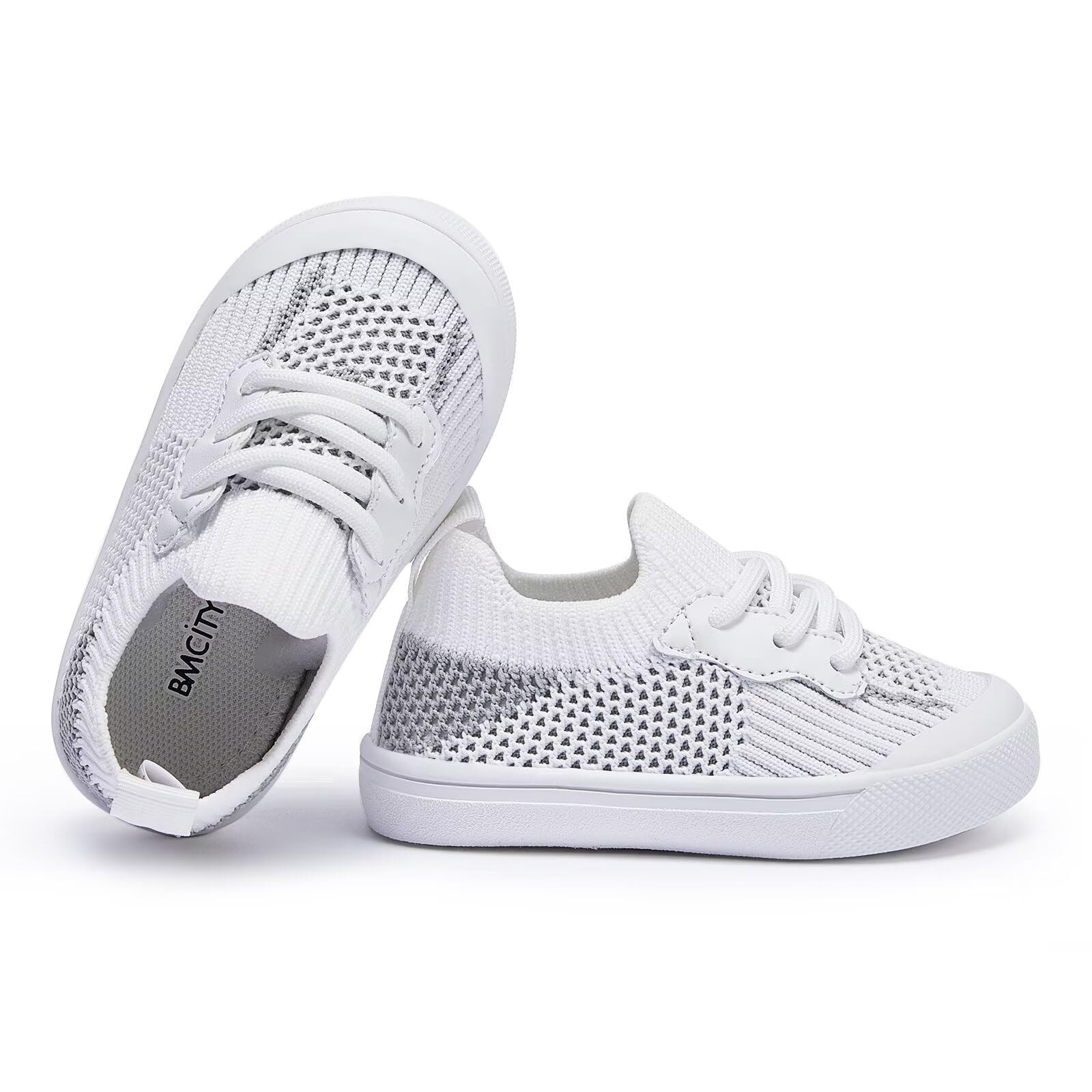 BMCiTYBM Toddler Walking Shoes Baby Boy Girl Barefoot Sneakers Grey Size 8