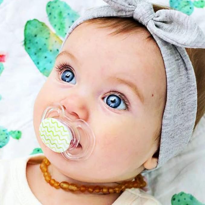 Smilo Baby Pacifier with Orthodontic Design for Healthy Dental Development - Stage 2 for Babies 3-9 Months - Pack of 3X 100% Silicone Pacifiers BPA Free - Orange