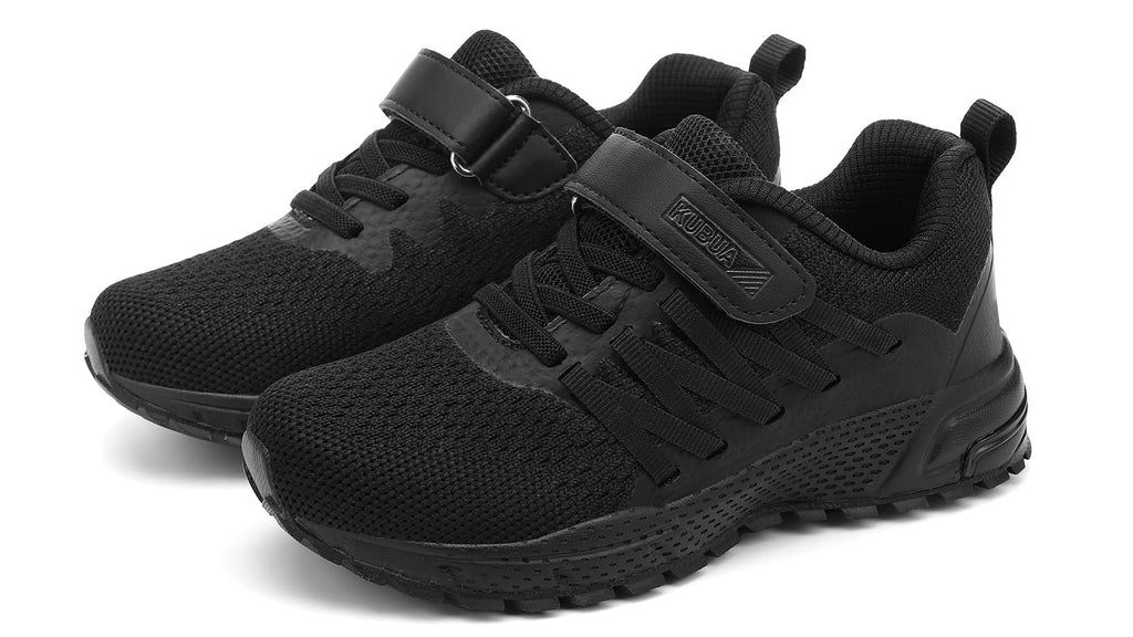 KUBUA Kids Sneakers Lightweight Boys Girls Tennis Shoes Black a
