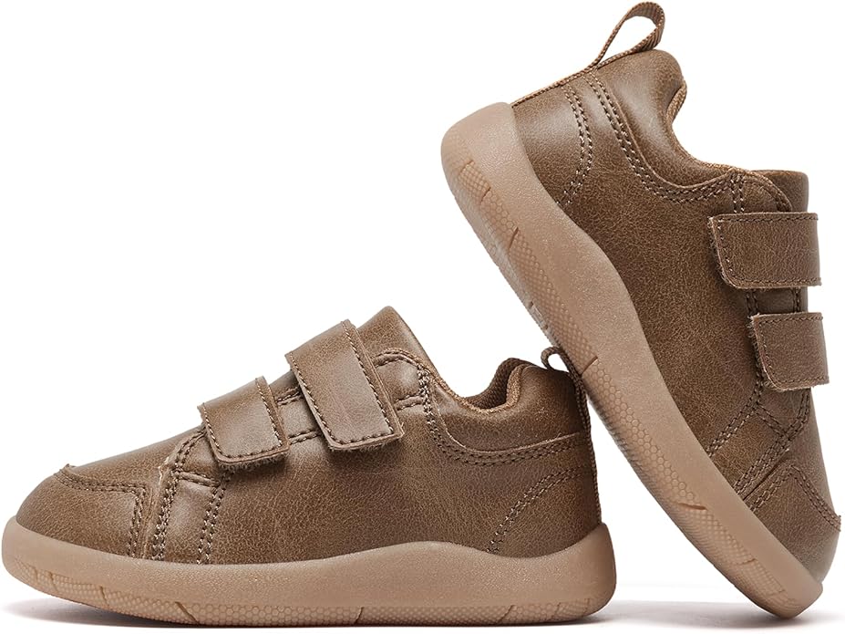 MORENDL Toddler Shoes Baby Wide Toe Box Barefoot Shoes Boy Girl Walking Shoes Non-Slip Minimalist Sneakers Comfort Zero Drop Tennis Outdoor Activities AllBrown 15-18 Months