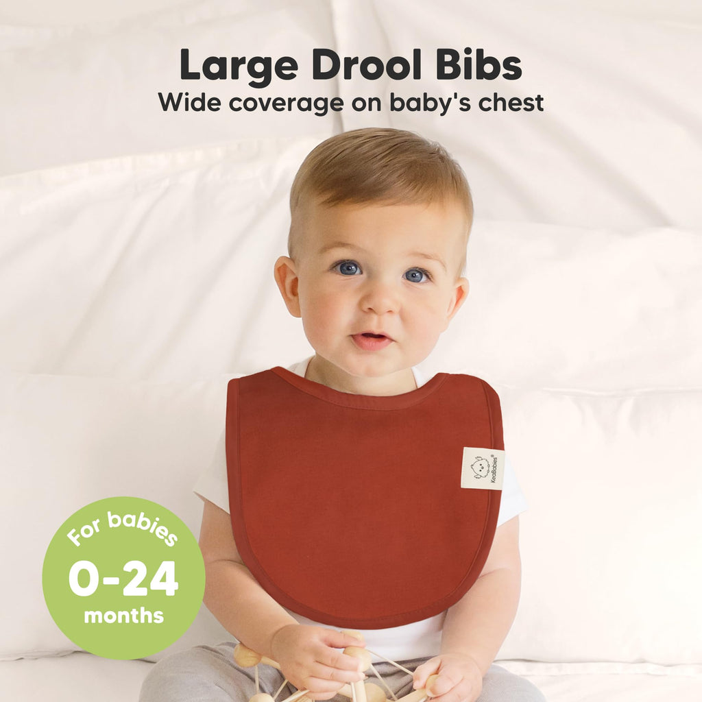 KeaBabies 8-Pack Organic Baby Bibs for Drooling and Teething (Sahara)