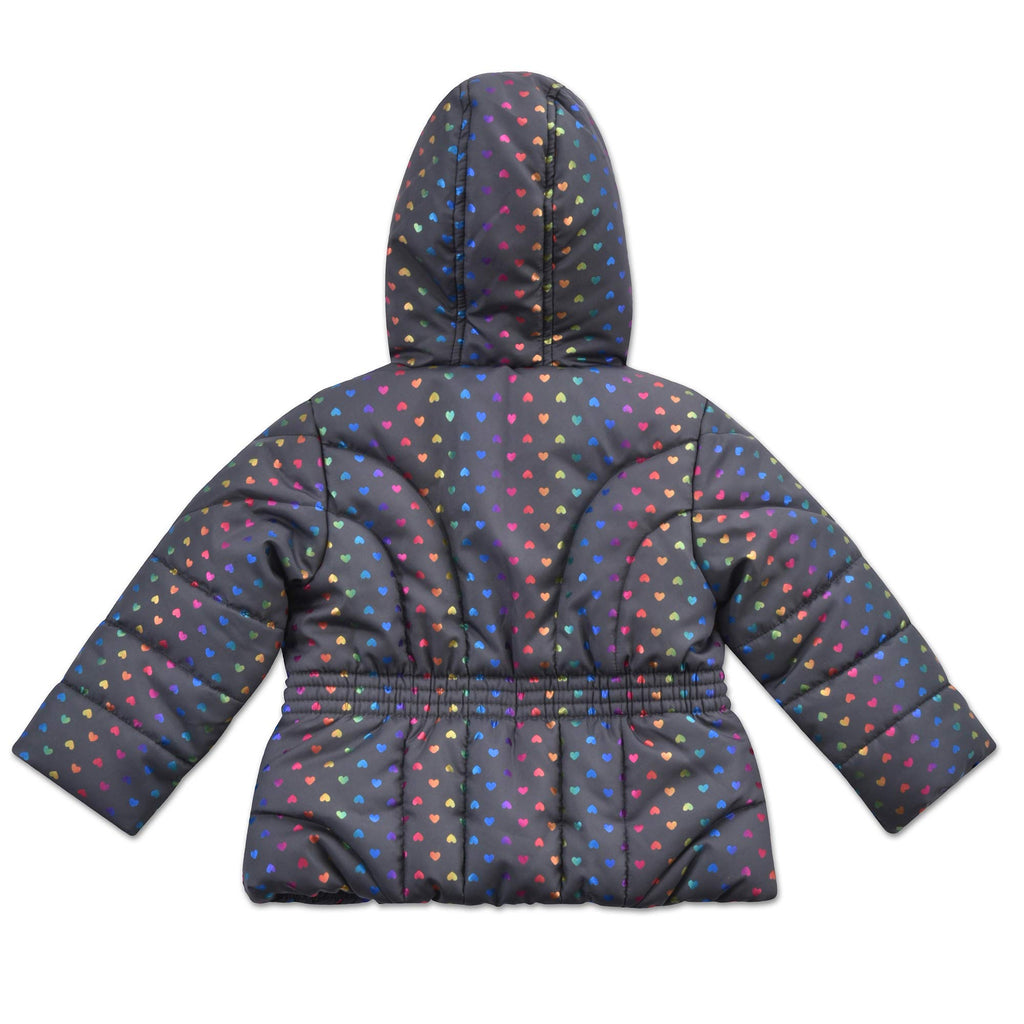 Arctic Quest Girls' Bib Snow Pants and Ski Jacket Water-Resistant Snowsuit For Kids Winter Hooded Jacket, Grey & Black, 6X