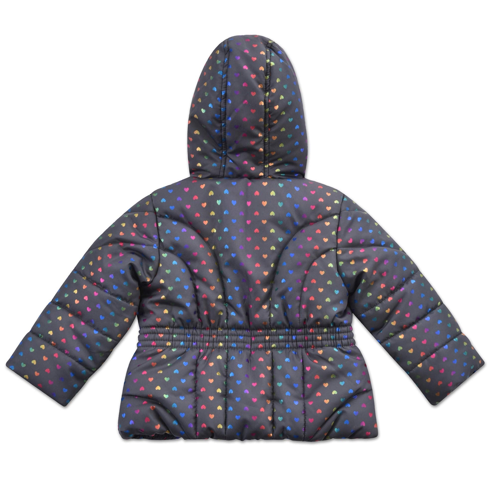 Arctic Quest Girls' Bib Snow Pants and Ski Jacket Water-Resistant Snowsuit For Kids Winter Hooded Jacket, Grey & Black, 6X