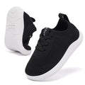 MORENDL Toddler Boy Shoes Baby First Wide Toe Barefoot Walking Shoes Girls Non-Slip Slip On Tennis Sneakers Black 9-12 Months