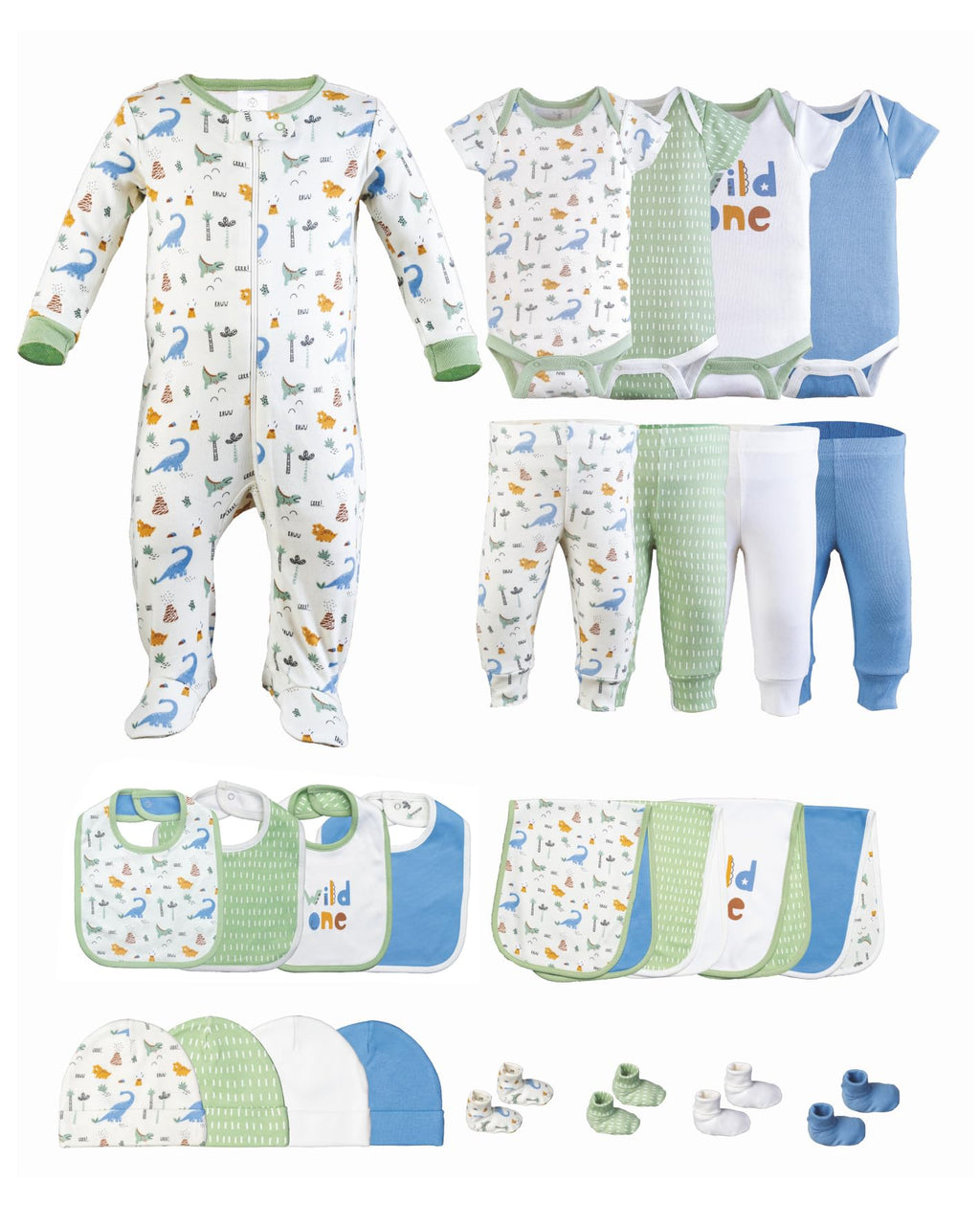 Little Peaches Unisex Newborn Clothes - 25 Piece Gender Neutral Newborn Clothes & Accessories Set - Rawr-some