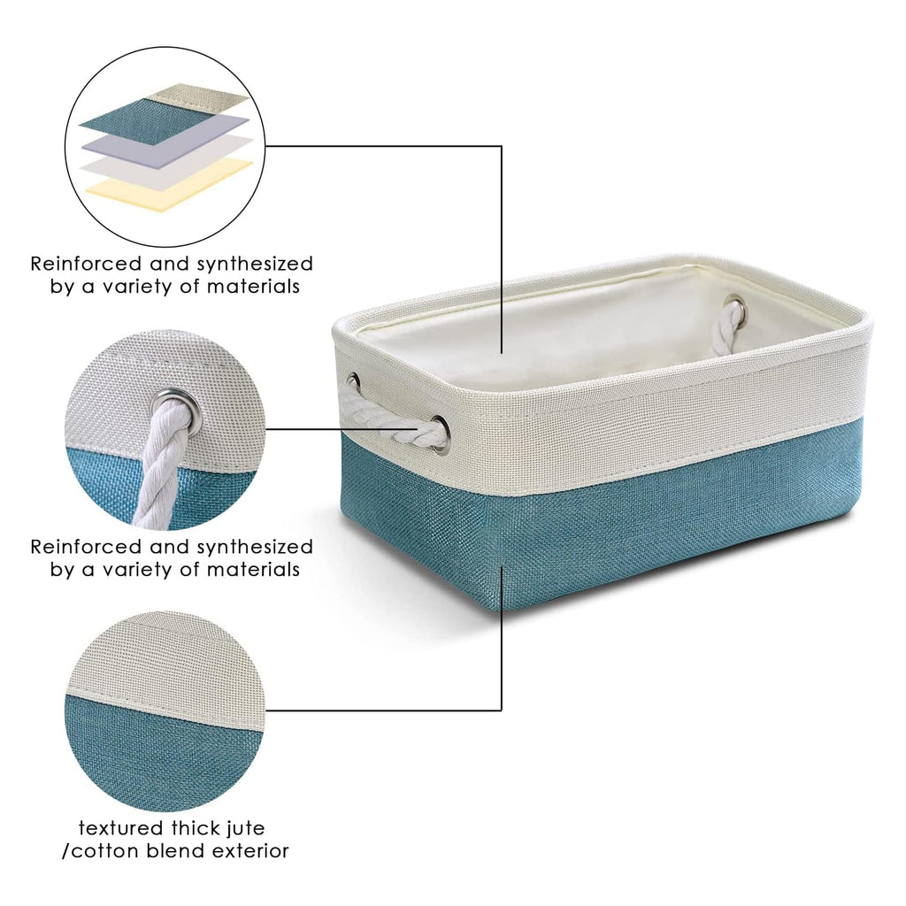 Organization and Storage Basket for Organizing - 12X8X5.2 inch 6 Pack Fabric Cube Storage Bin Collapsible Baskets for Shelves, Storage Box for Cloth Decorative room (White & Green)
