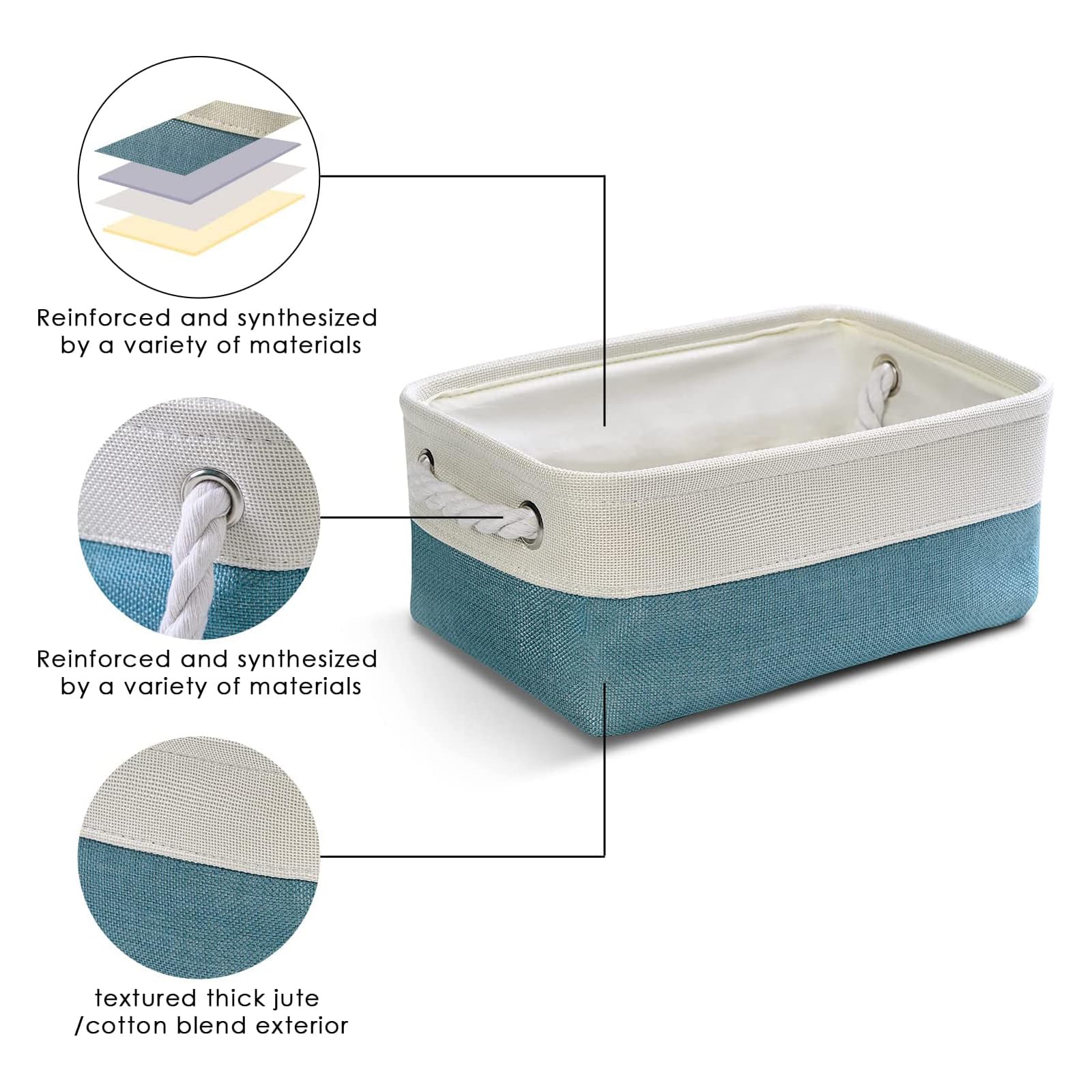 Organization and Storage Basket for Organizing - 12X8X5.2 inch 6 Pack Fabric Cube Storage Bin Collapsible Baskets for Shelves, Storage Box for Cloth Decorative room (White & Green)