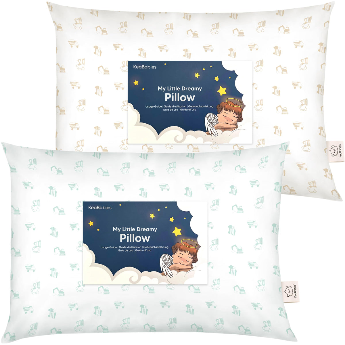 KeaBabies 2pk Toddler Pillows 2 Year Old to 5,13x18 Kids Pillow (Mist Pink)