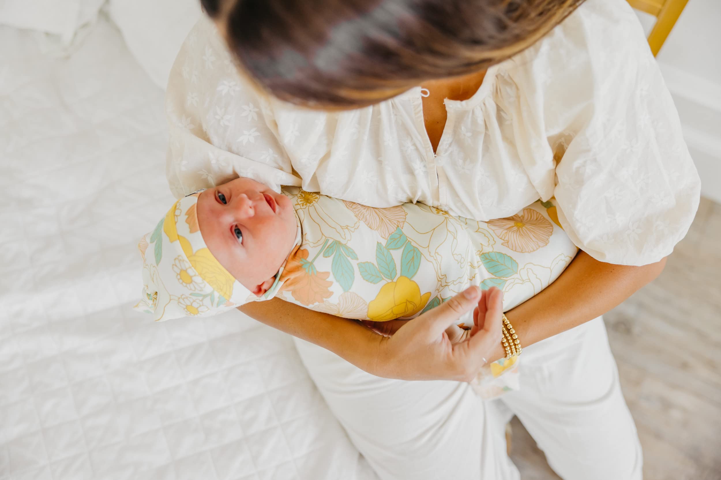 Copper Pearl Swaddle Blankets for Newborns | Soft Stretchy Receiving Blankets for Boys and Girls | Large 46 x 46 Inch Baby Blankets | Lightweight and Breathable Swaddles | Rose