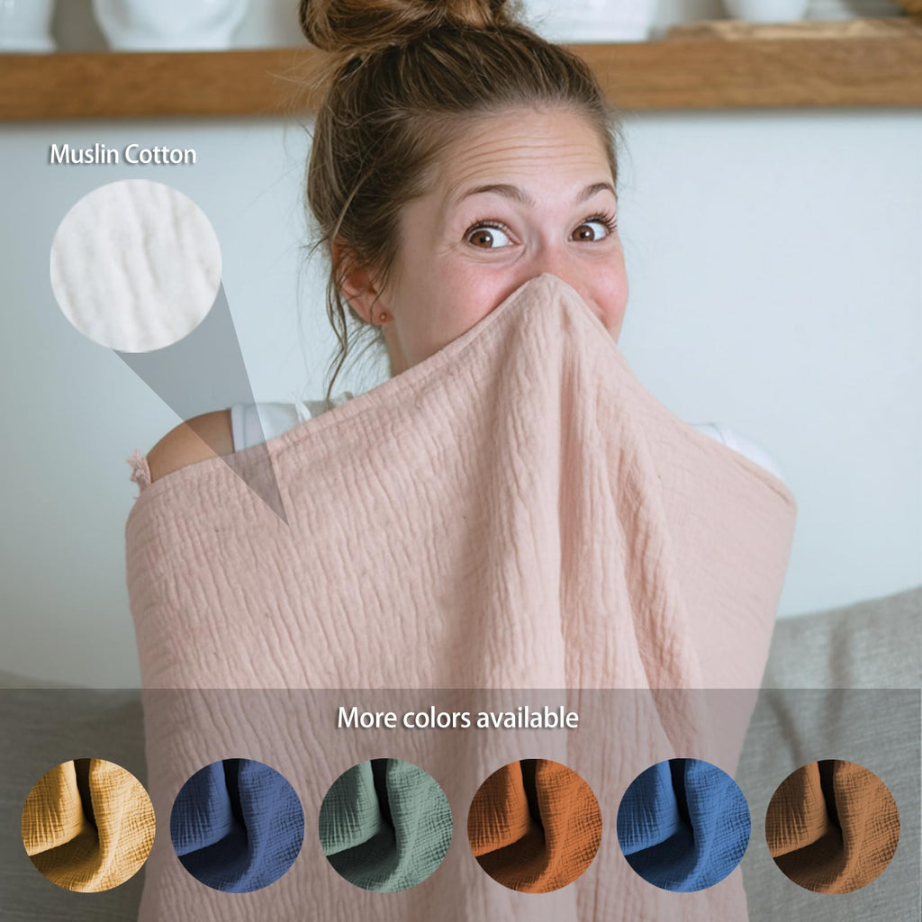MUGVELL Muslin Nursing Covers for Breastfeeding,Blush Pink