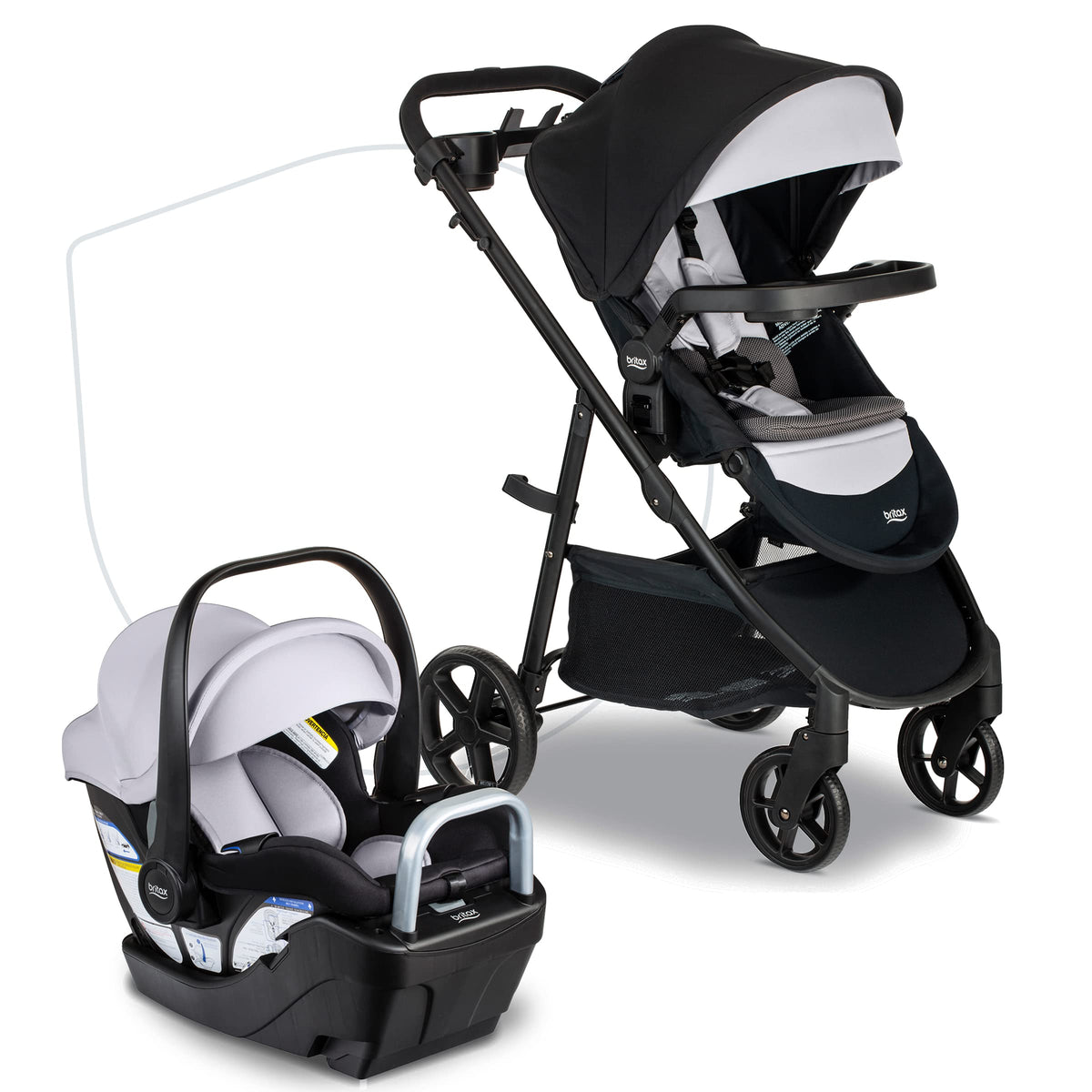 Britax Willow Brook S+ Travel System with Alpine Base — Raven Black