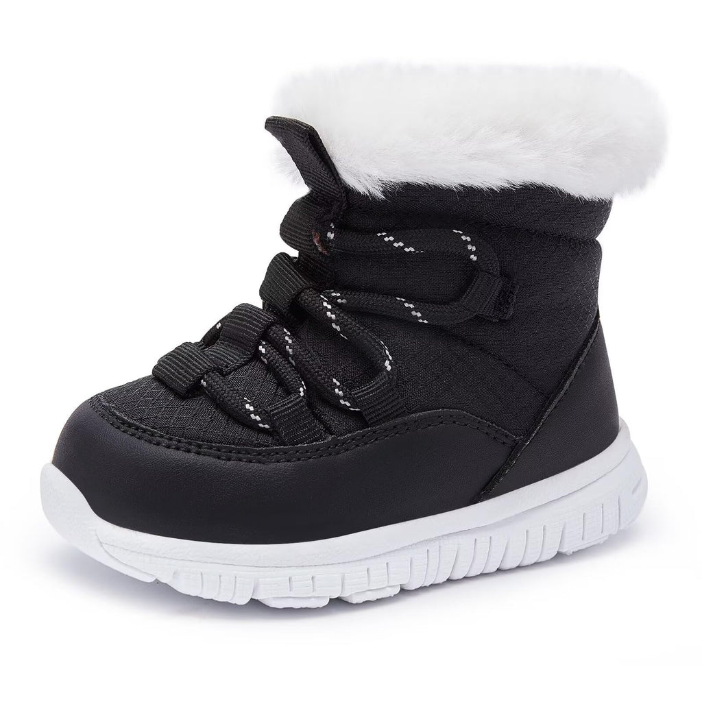 BMCiTYBM Baby Snow Boots Warm Winter Fur Lined Baby Shoes Black 12-18 Months