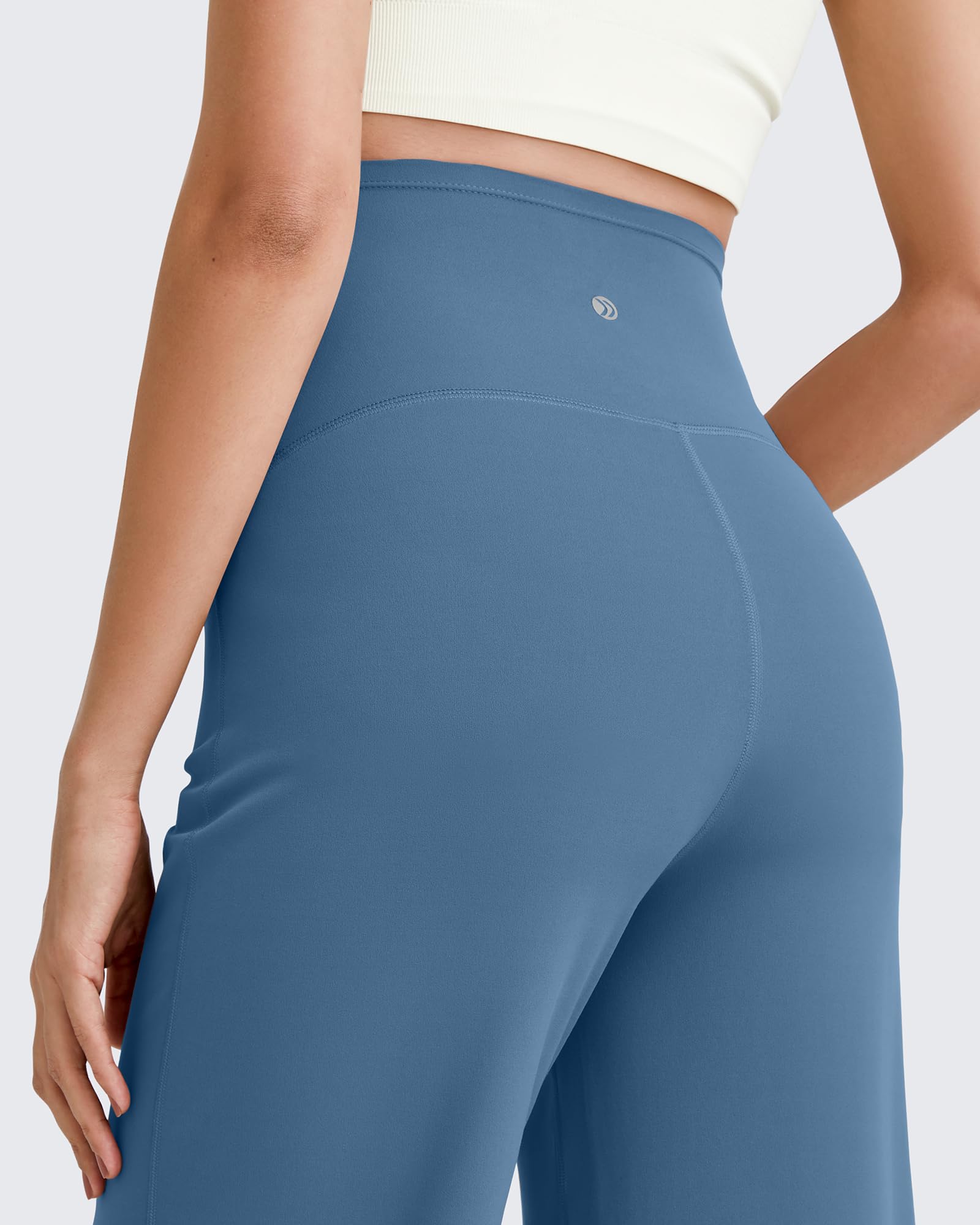 G4Free Maternity Pants Work Athletic Wide Leg,Blue Gray,XXL,Petite