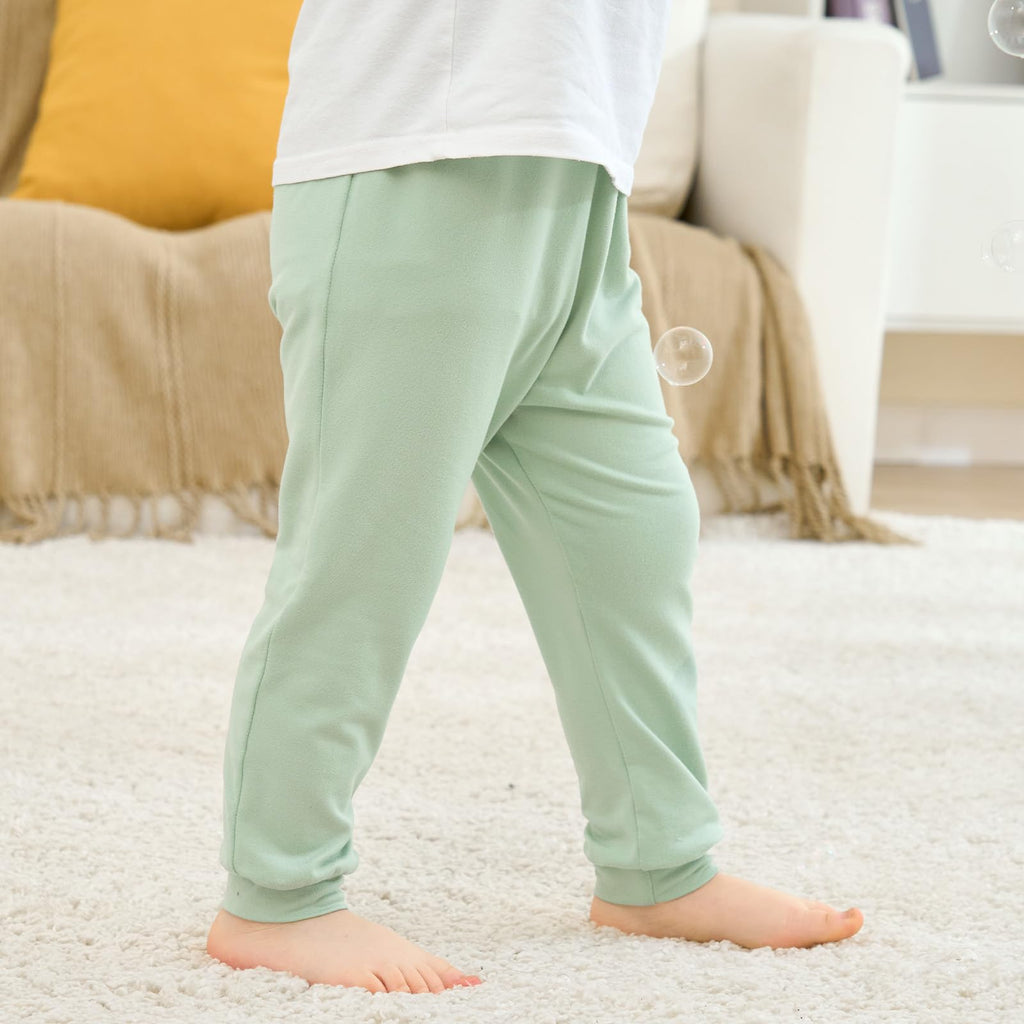 littogoose Baby Jogger Pants with Elastic Cuffs – Stay-On Lightweight Toddler Joggers, Soft & Stretchy Baby Pants, 3-Pack