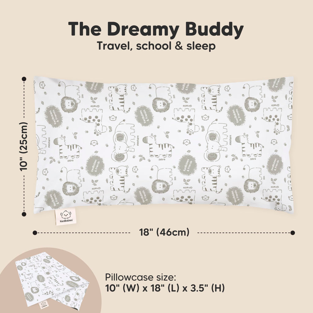 Toddler Pillow with Pillowcase, 10x18 My Little Dreamy Pillow (KeaSafari)
