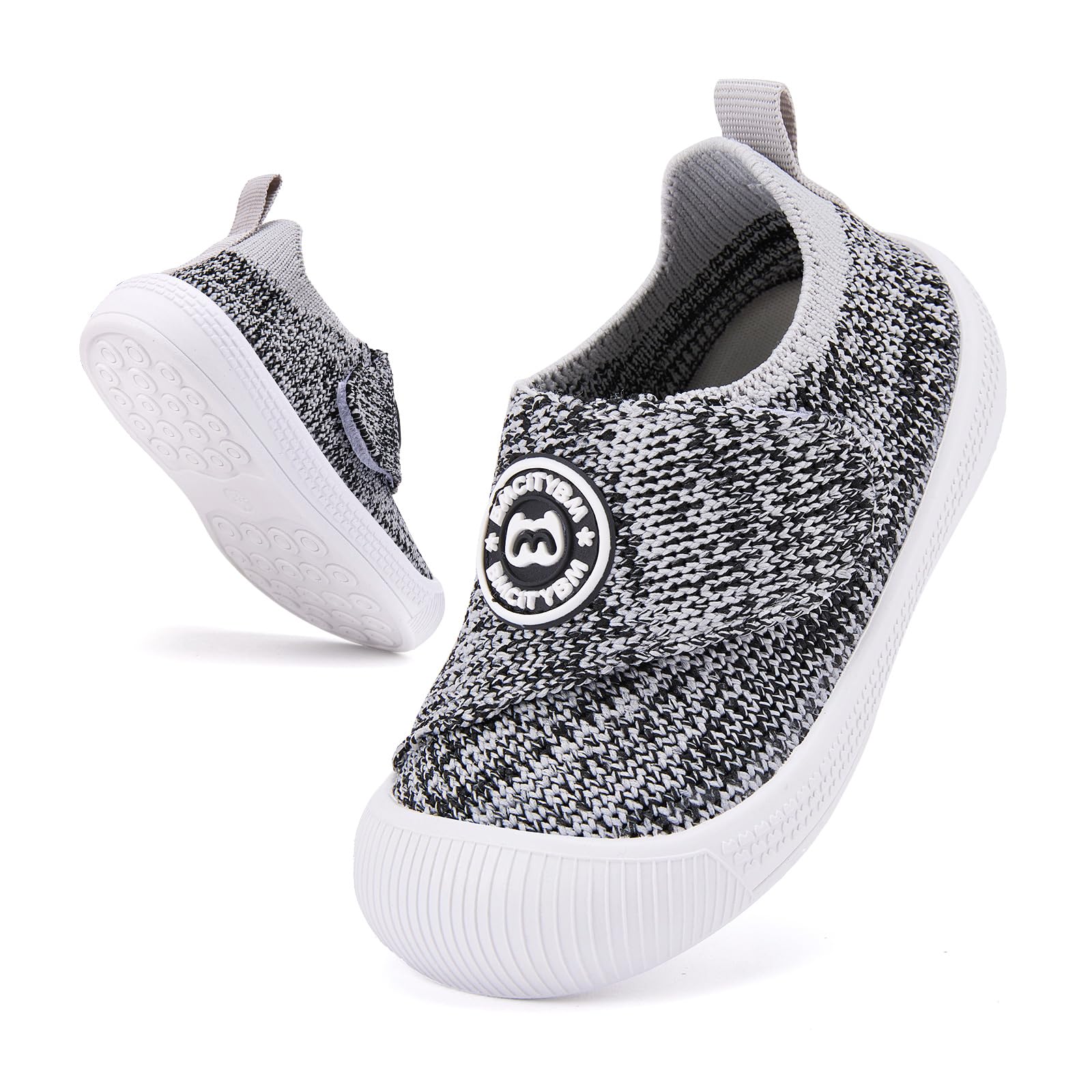 BMCiTYBM Baby Walking Shoes Toddler Sneakers Unisex Grey Size 18-24 Months
