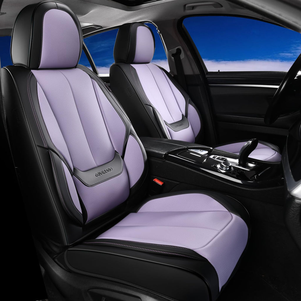 Coverado Car Seat Covers, Seat Covers for Cars, Waterproof Leather Auto Seat Protectors, Leather Car Seat Cushion, Car Interiors Accessories Universal Fit for Most Cars