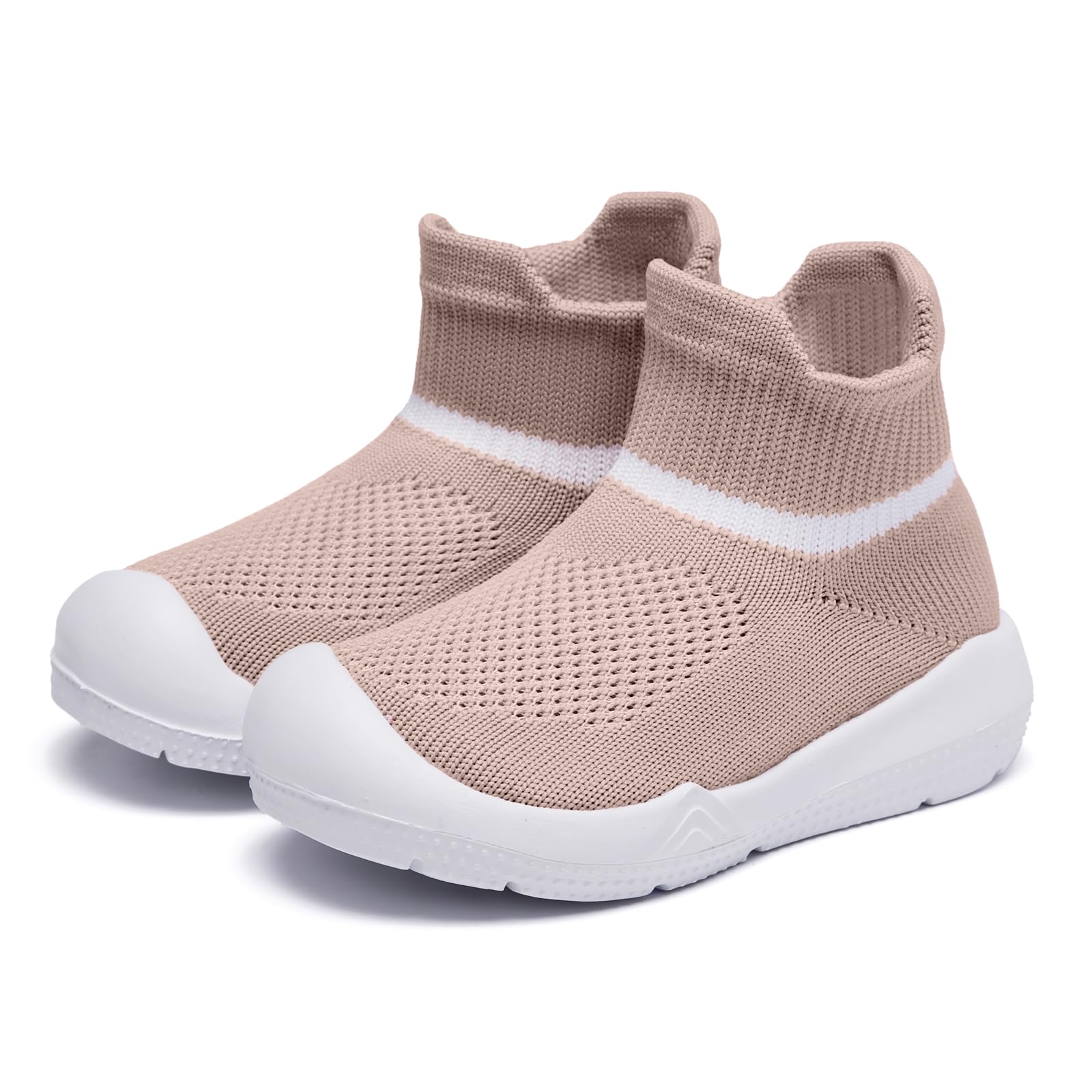 MORENDL Toddler Sock Shoes Baby Walking Shoes Infant Slippers Boys & Girls Non-Slip Sneakers Beige
