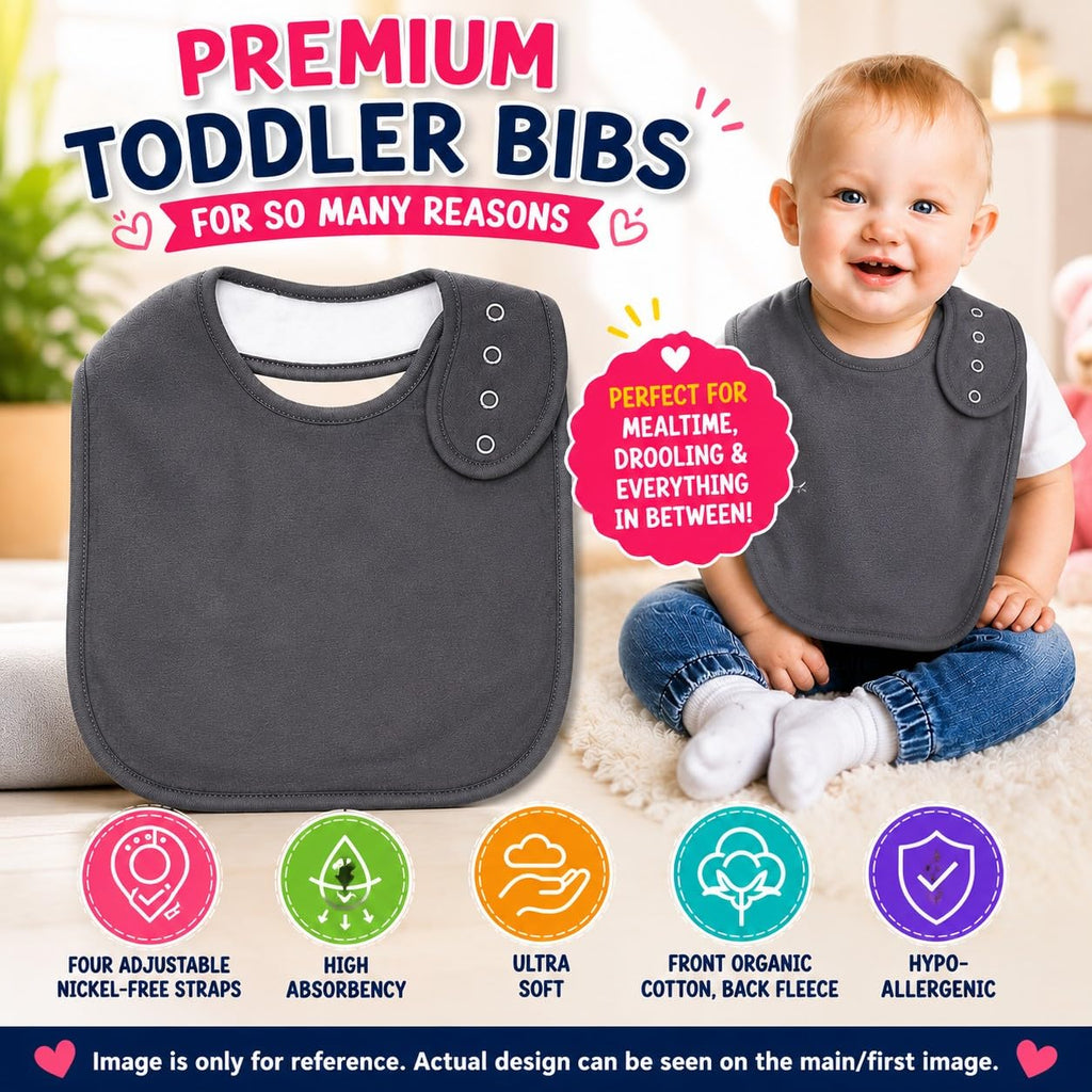 KiddyStar Organic Cotton Baby Drool Bibs | Soft, Adjustable, Absorbent, Unisex Teething Bandana Bibs for Babies | 5 Pack
