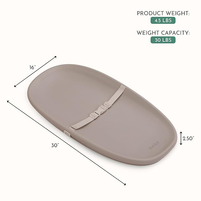 Evolur Eva Baby Changing Pad in Oat, Soft, Lightweight and Portable Changing Pad, Fits All Changing Table, Waterproof Firm Padding