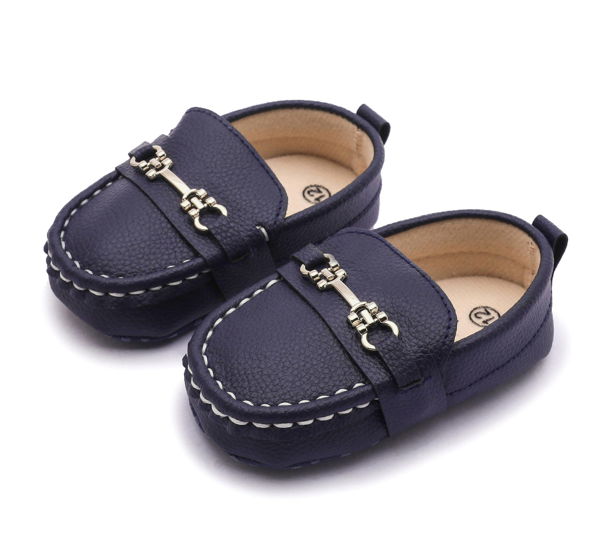 LONSOEN Baby Boys Girls Loafers Prewalker Dress Shoes,Brown 6-12M