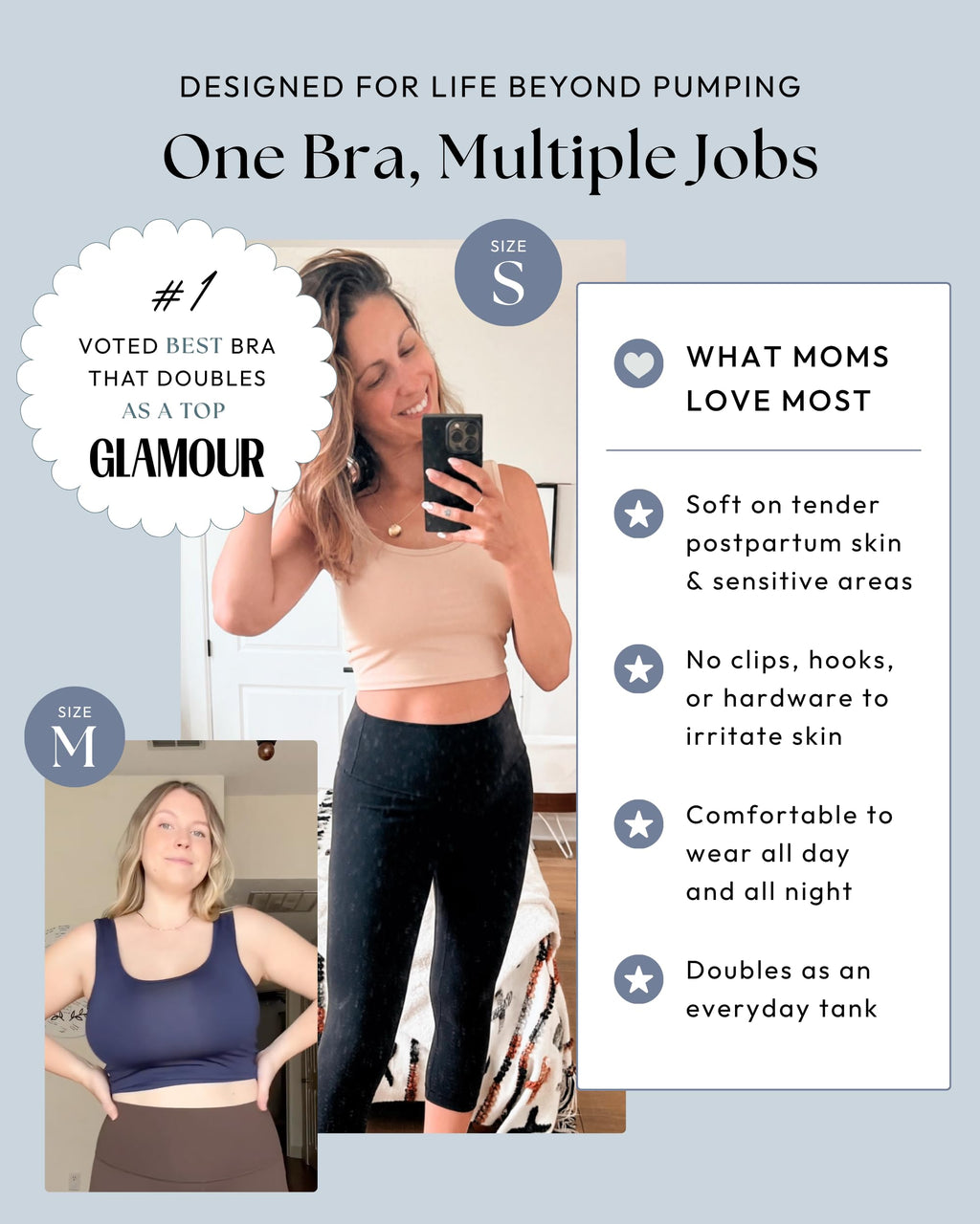 Larken Hands Free Pumping Bra for Breastfeeding | Breast Pump - Maternity Bras for Pregnancy, Pumping & Nursing Bra in One Sand (M)