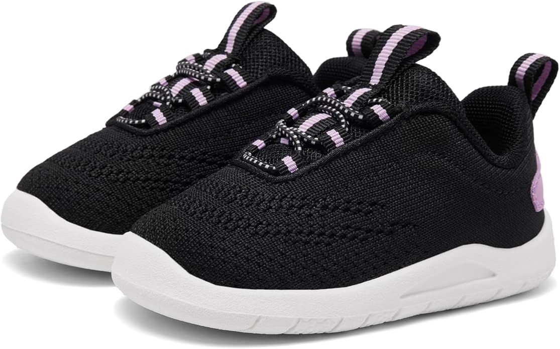 MORENDL Toddler Slip On Sneakers Baby Walking Shoes Non-Slip Breathable Unisex Pink Mesh Lace-Up Athletic Sneakers Infant Running Shoes