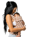 Mabē Monarch Ergonomic Baby Carrier – Premium Cotton Soft Structured Newborn to Toddler Carrier with Hip-Healthy Design, 3 Carry Positions (9-46 lbs), Lightweight & Breathable, (Mocha Check)