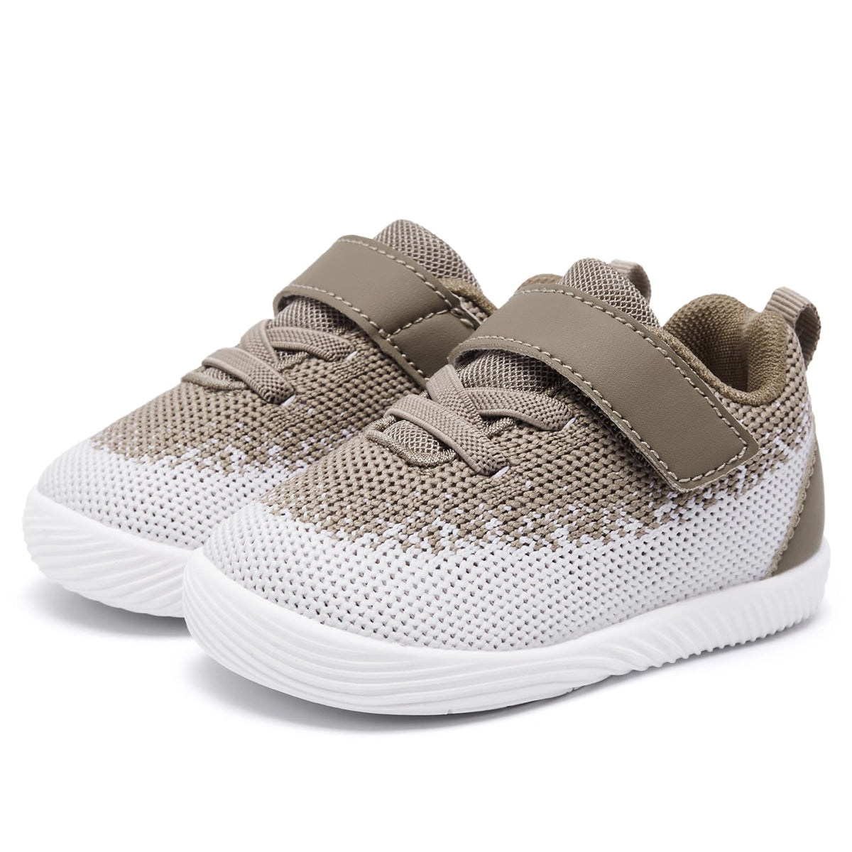 MORENDL Toddler Sneakers Baby Boys & Girls Barefoot Shoes Lightweight Breathable Walking Running Tennis Athletic Sport Shoes Grey 9-12Months