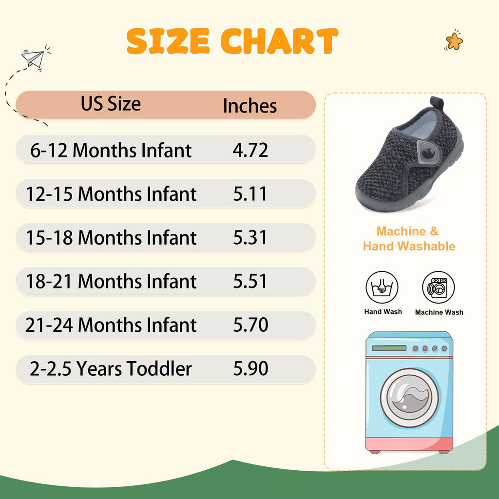 FEETCITY Lightweight Baby Sneakers Boys Girls Baby First Walking Shoes Breathable Toddler Slip On Sneakers Beige