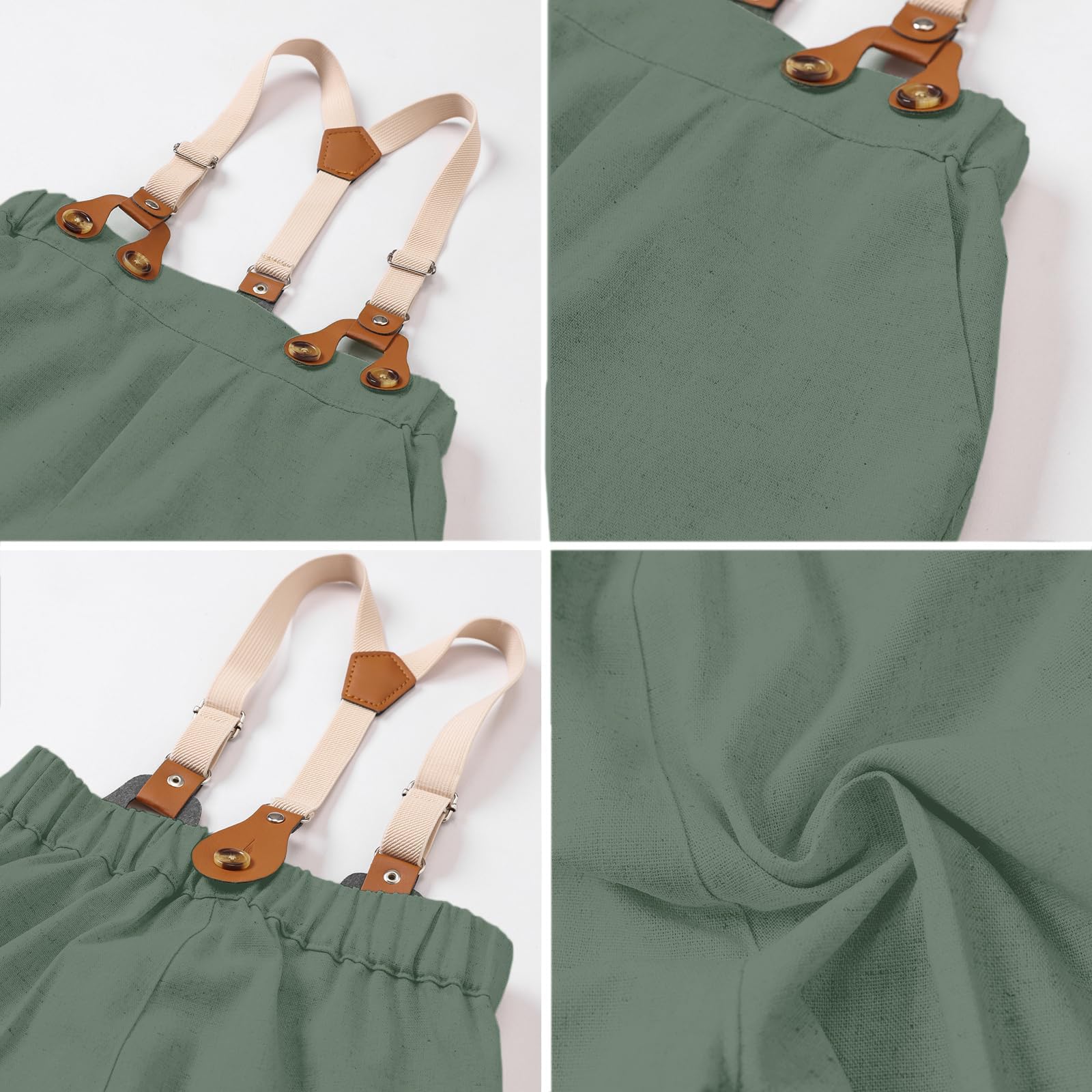 SANGTREE Boys Cotton Linen Formal Suit Green Herb 18-24 Months=Tag 90