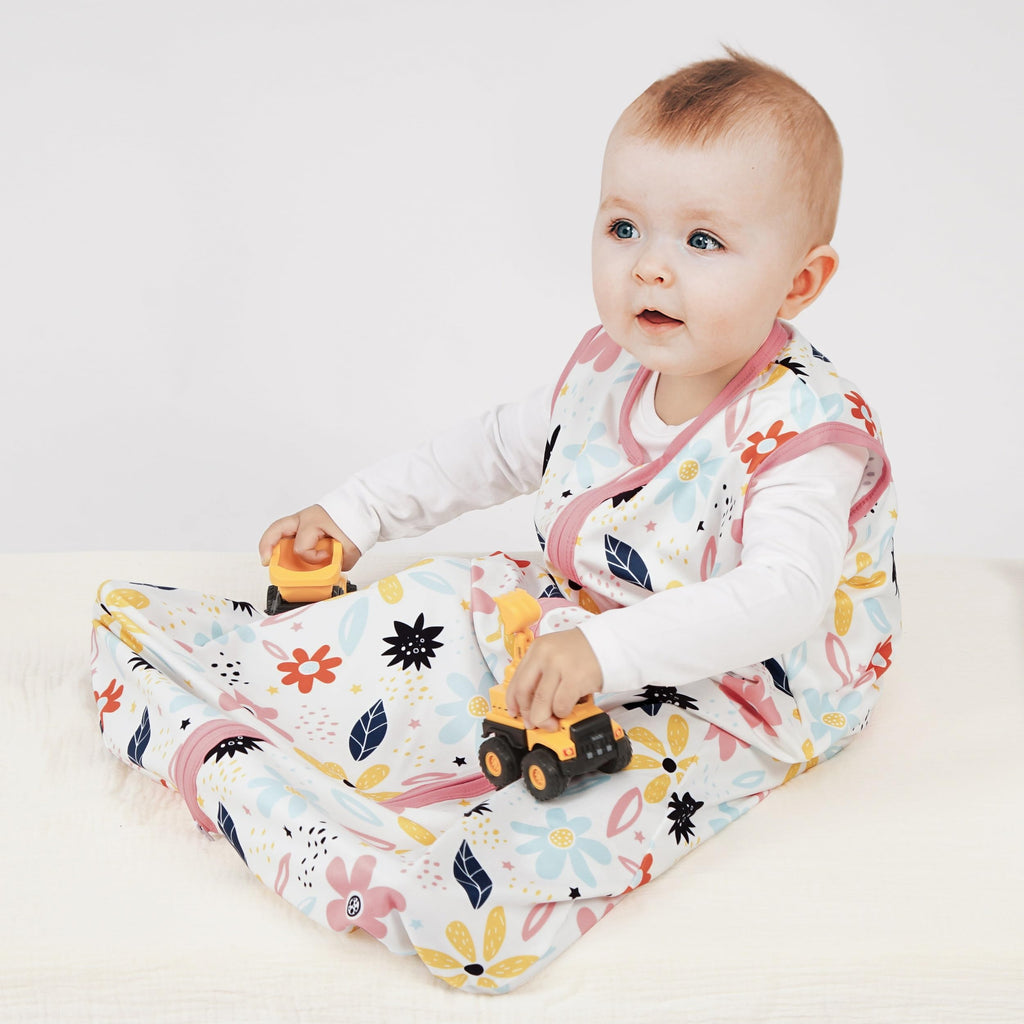 BSTOPPT Newborn Sleep Sack Baby Swaddle,Baby Wearable Blanket,Baby Sleeping Bag (Floral&Heart, 3-6 Months)