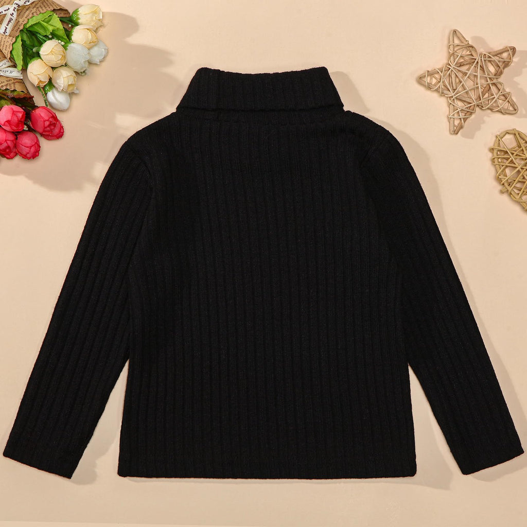 DEFAHN Toddler Ribbed Baby Turtleneck Shirt Long Sleeve Shirt 2 Pack Solid Baby Onsies Bodysuit 6-9 Month