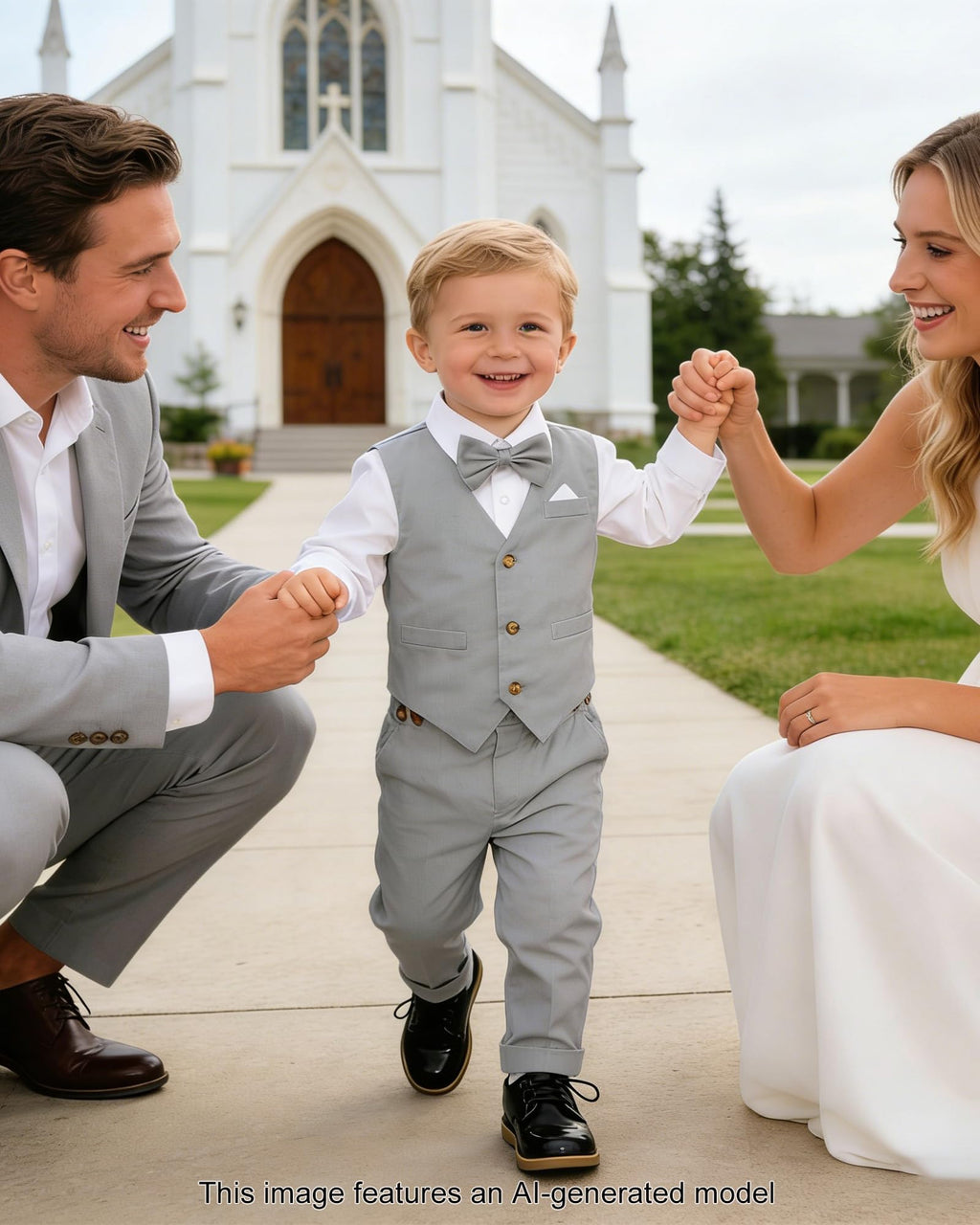 SANGTREE Boys Cotton Linen Formal Suit Linen Grey-1 9-12 Months=Tag 70