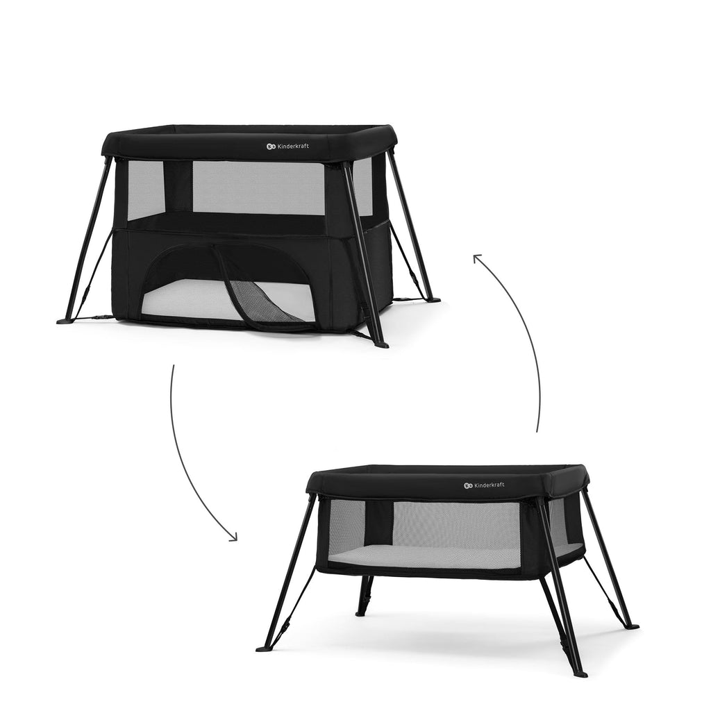 Kinderkraft Cami 3 in 1 Convertible Travel Cot Black