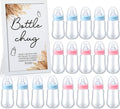 Roowest Bottle Chug Baby Shower Game Favors Including Boho Theme Wooden Sign and 18 Pcs Baby Bottles for Gender Reveal Party Supplies