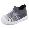 Baby Shoes Girls Boys Baby Sock Shoes with Non Slip Soft Rubber Sole Infant First Walking Sneaker Toddler Slipper Lightweight 9-12 Months Gradient Grey